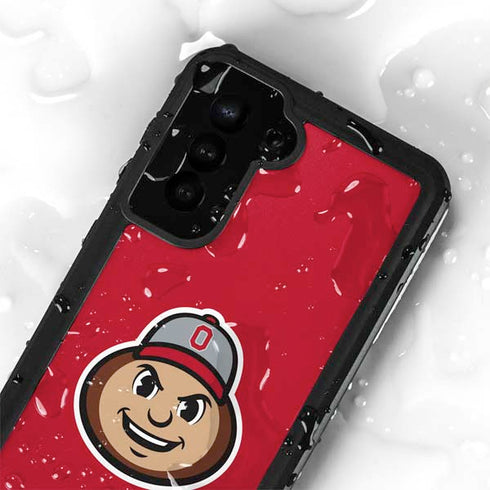 Ohio State University OSUBuckeyes Light Grey Galaxy S24 Plus Waterproof Case